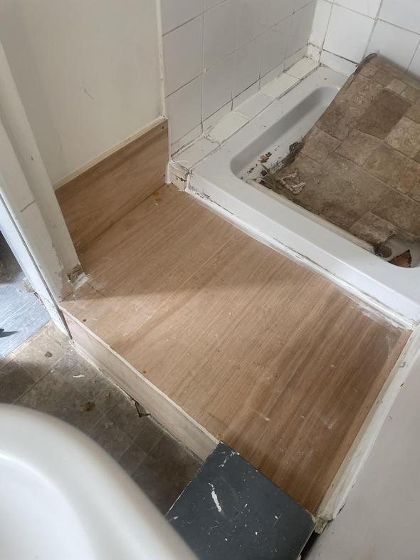 New step for shower